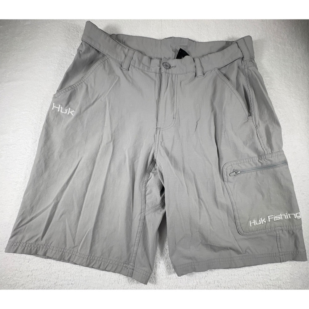 Huk Men's Gray Flat Front Shorts
